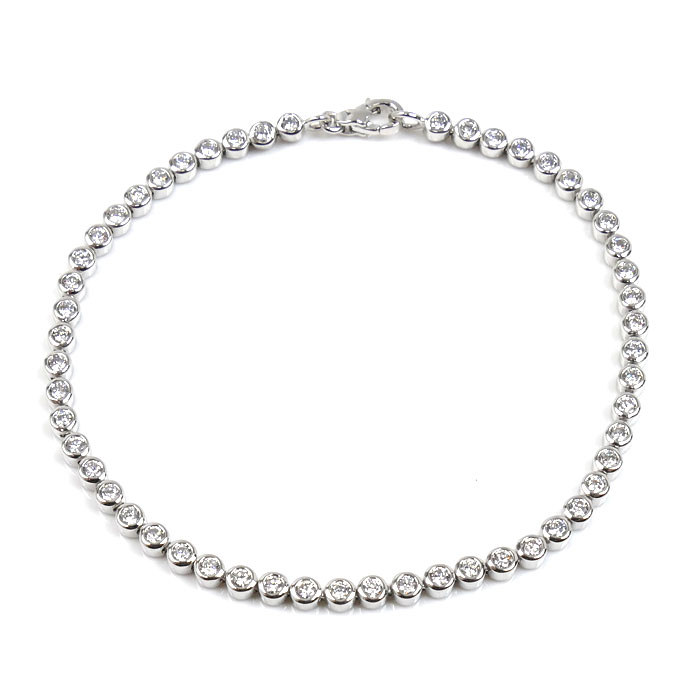 STAR JEWELRY スタージュエリー K18WG ホワイトゴールド ダイヤ ブレスレット ダイヤモンド 7.2g 17.5cm レディース【中古】【美品】