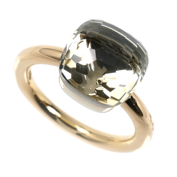 Pomellato ポメラート K18PG ピンクゴールド K18WG ホワイトゴールド ヌード クラシック ホワイトトパーズ リング・指輪 PAA1100-O6000-000TB 13号 7.9g レディース【中古】【美品】