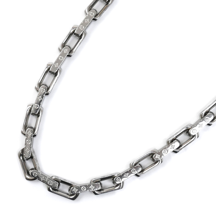 LOUIS VUITTON ルイ・ヴィトン メタル コリエ チェーン モノグラム ネックレス M00307 54cm メンズ【中古】【美品】