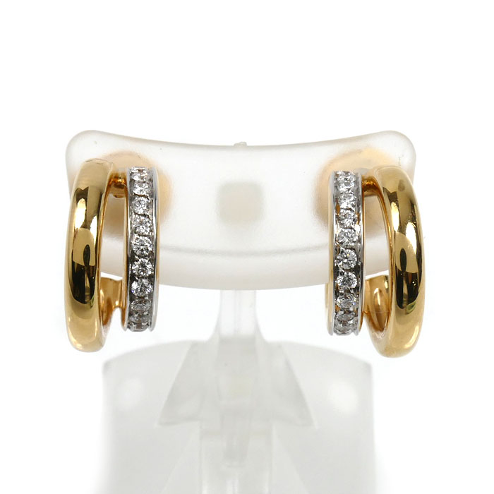 Pomellato ポメラート K18PG ピンクゴールド トゥギャザー   ピアス POB8111-O7000-DB000 ダイヤモンド 8.2g レディース【中古】