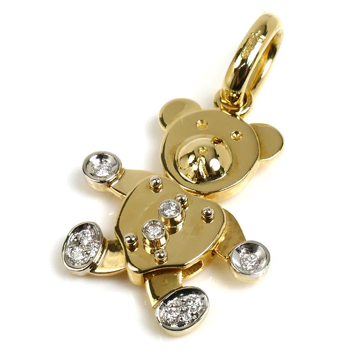 Pomellato ポメラート K18YG イエローゴールド K18WG ホワイトゴールド クマモチーフ ペンダントトップ 6.9g レディース【中古】