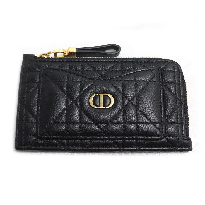 Dior ディオール カロ コスモス ジップ カードホルダー カードケース フラグメントケース ブラック S5131UWHC_M900 レディース【中古】