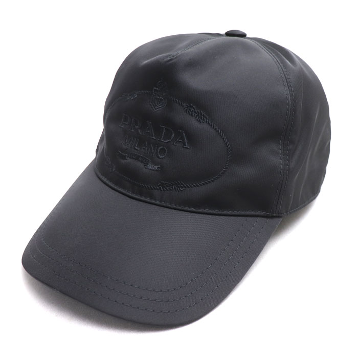 PRADA プラダ Re-Nylon ベースボールキャップ キャップ ブラック 1HC179 2DMI M ユニセックス【中古】【美品】