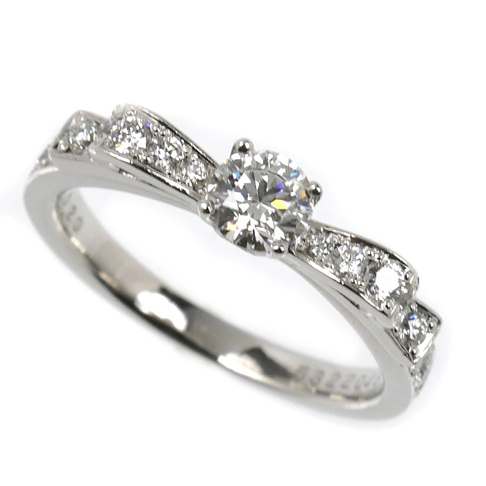 Vendome Aoyama ヴァンドーム青山 Pt950プラチナ リュバン ドゥ マリエ リング・指輪 AE_R9201 ダイヤモンド0.20ct/0.240ct 6号 3.5g レディース【中古】【美品】