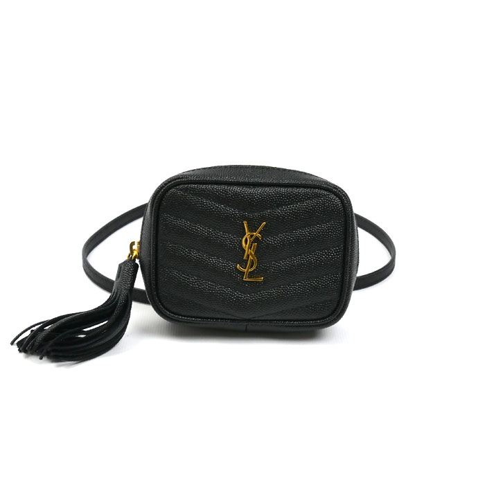 SAINT LAURENT サンローラン ベイビー ルー レザー チェーンショルダー ショルダーバッグ ブラック 635088 レディース【中古】【美品】