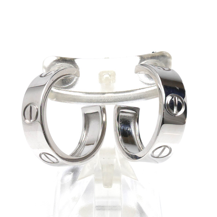 CARTIER カルティエ K18WG ホワイトゴールド ラブ  ピアス 10.5g レディース【中古】【美品】
