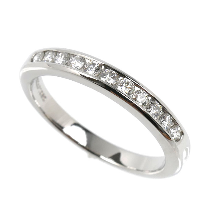 TIFFANY&Co. ティファニー Pt950プラチナ ハーフサークル チャネルセッティング リング・指輪 ダイヤモンド 9号 3.5g レディース【中古】【美品】