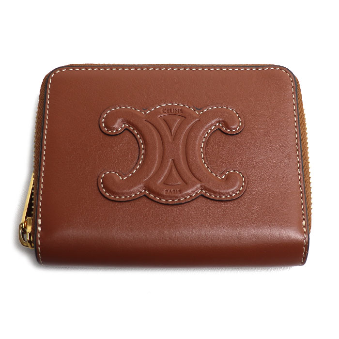 CELINE セリーヌ キュイル トリオンフ コインケース タン 10K533DR8.04LU レディース【中古】