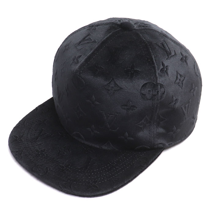 LOUIS VUITTON ルイ・ヴィトン キャスケット モノグラム ベルベット キャップ ブラック MP3409 メンズ【中古】【美品】