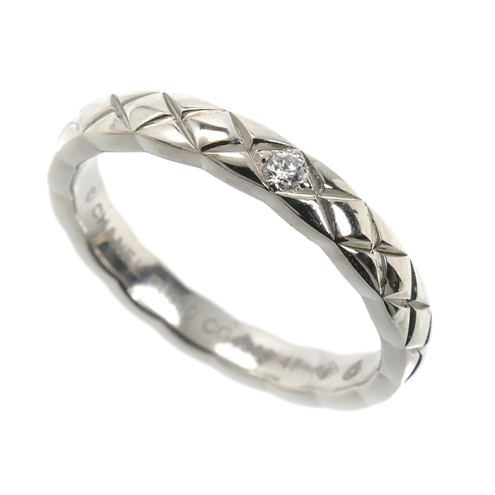 CHANEL シャネル Pt950プラチナ ココクラッシュ スモール 1PD リング・指輪 J11354 ダイヤモンド 7号 47 3.8g レディース【中古】【美品】