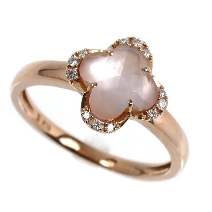 Vendome Aoyama ヴァンドーム青山 K18PG ピンクゴールド ローズクォーツ リング・指輪 AGAR970509RQ ローズクォーツ ダイヤモンド 11号 2.9g レディース【中古】【美品】