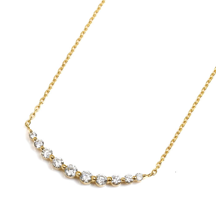 Vendome Aoyama ヴァンドーム青山 K18YG イエローゴールド リュール ネックレス ダイヤモンド0.30ct 1.9g 40cm レディース【中古】