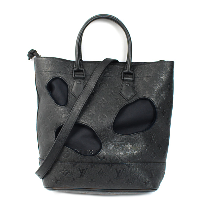 LOUIS VUITTON ルイ・ヴィトンコムデギャルソン ウィズ ホールズ PM 川久保玲コラボ 2Wayショルダーバッグ モノグラムアンプラント ブラック M45887 レディース【中古】【美品】