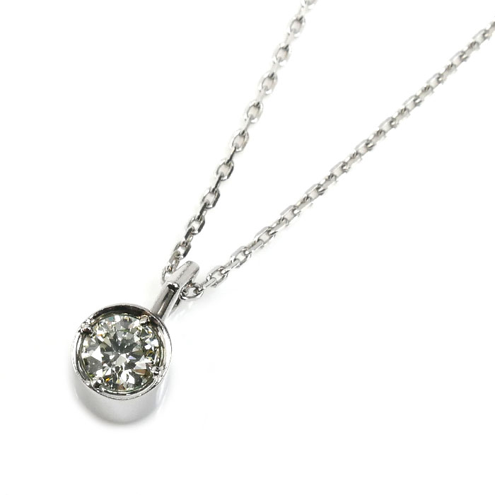 小寺智子 K18WG ホワイトゴールド ネックレス ダイヤモンド0.31ct 4.6g ～75cm ロングフリーチェーン レディース【中古】【美品】