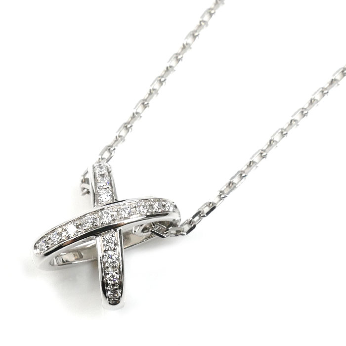Chaumet ショーメ K18WG ホワイトゴールド ジュ ドゥ リアン ネックレス ダイヤモンド 4.6g 37/39/42cm レディース【中古】【美品】