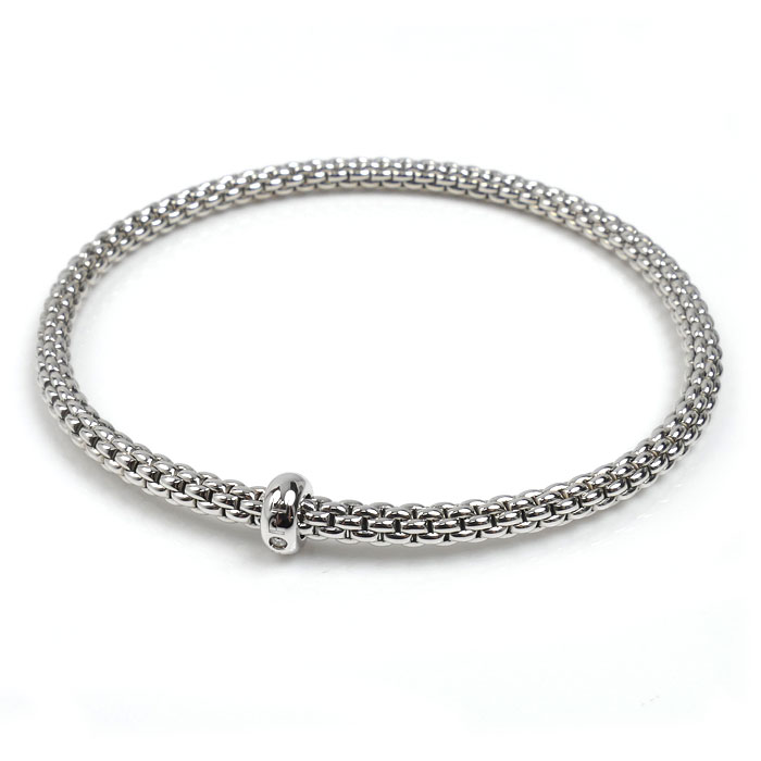 FOPE フォッペ K18WG ホワイトゴールド PRIMA MUST-HAVE ブレスレット 01M08BX_BB_B_XBX_00M ダイヤモンド M 8.9g フレグジット レディース【中古】【美品】