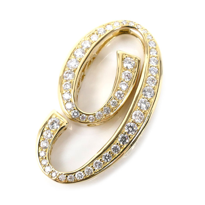 ゆきざき K18YG イエローゴールド NONBRE No.9 ペンダントトップ Y.NOMBRE.12.6.9.L ダイヤモンド1.10ct 7.6g レディース【中古】【美品】