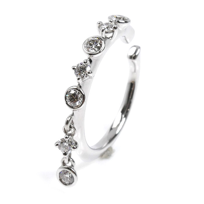 MIKIMOTO ミキモト K18WG ホワイトゴールド イヤーカフ GE-380U ダイヤモンド0.17ct 1.8g レディース【中古】【美品】