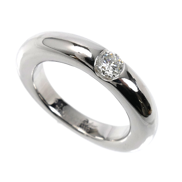 CARTIER カルティエ K18WG ホワイトゴールド エリプス リング・指輪 B4027350 ダイヤモンド0.25ct 10号 50 9.7g レディース【中古】【美品】