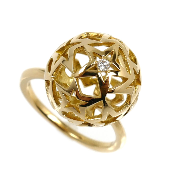 STAR JEWELRY スタージュエリー K18YG イエローゴールド リング・指輪 ダイヤモンド0.02ct 8号 4.3g レディース【中古】