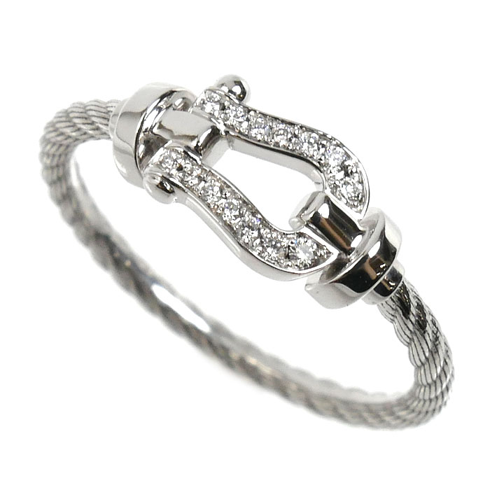 FRED フレッド K18WG ホワイトゴールド フォース10 スモール ダイヤ リング・指輪 4B0968 ダイヤモンド 9号 49 2.0g レディース【中古】【美品】