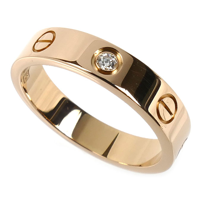 CARTIER カルティエ K18PG ピンクゴールド ミニラブ 1Pダイヤ  リング・指輪 B4050753 ダイヤモンド 13号 53 4.7g レディース【中古】【美品】