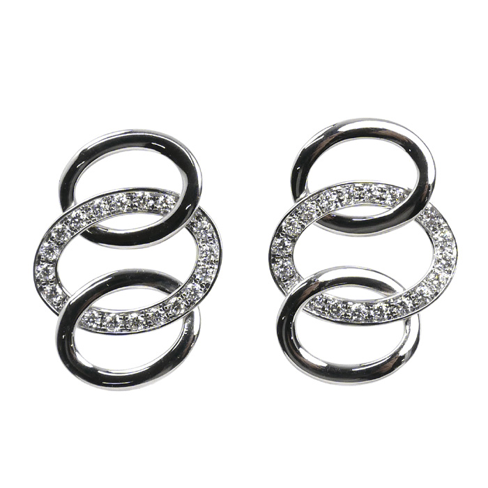 Pomellato ポメラート K18WG ホワイトゴールド ブレラ  ピアス POB910002WHRDB000 ダイヤモンド 6.4g レディース【中古】【美品】