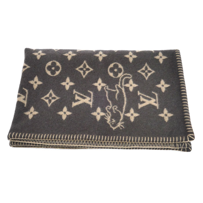 LOUIS VUITTON ルイ・ヴィトン クヴェルチュールスモール キャットグラム ブランケット ブラウン MP2260 ユニセックス【中古】【美品】