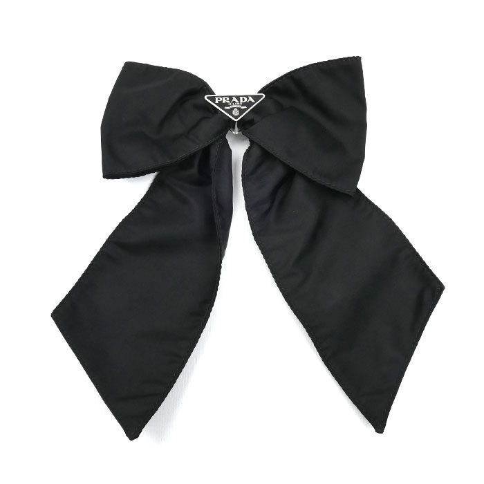 PRADA プラダ リサイクルポリアミド トライアングルロゴ バレッタ 1IF163_2DMI_F0002 レディース【中古】