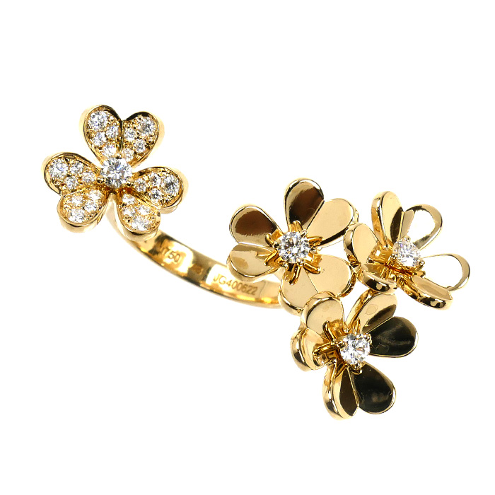 Van Cleef & Arpels ヴァンクリーフ＆アーペル K18YG イエローゴールド フリヴォル アントレ レ ドア  リング・指輪 VCARP3W548 ダイヤモンド 8.5号 48 6.8g レディース【中古】【美品】
