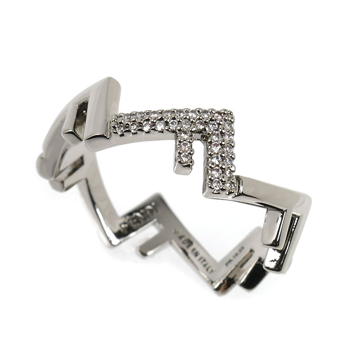 FENDI フェンディ メタル ラインストーン ファイブリング リング・指輪 7AJ733A44GF035M 20.5号 メンズ【中古】【美品】