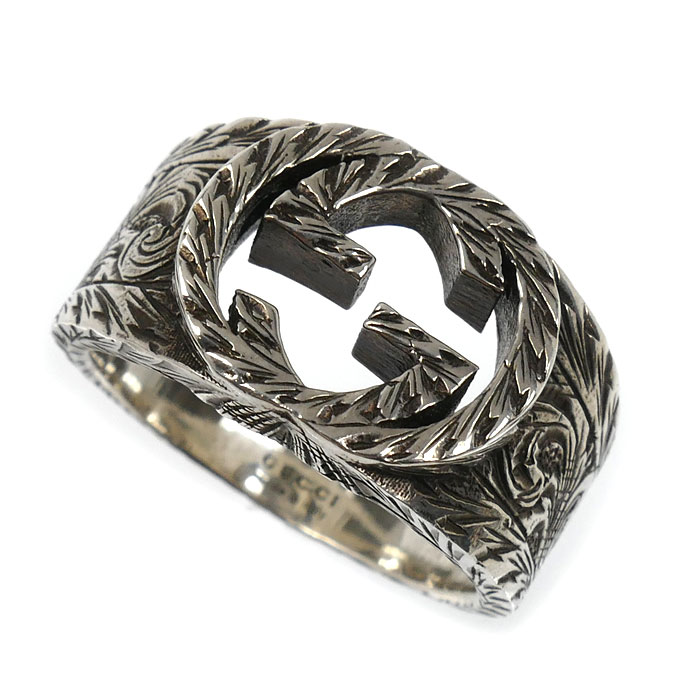 GUCCI グッチ シルバー925 インターロッキングG アラベスク リング・指輪 455302 J8400 0811 20号 12.4g メンズ【中古】