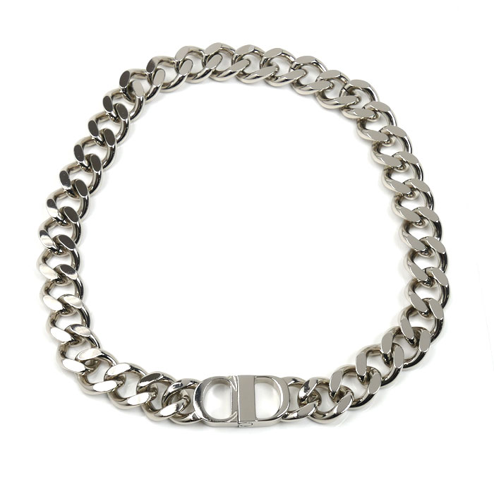 Dior ディオール GP CD ICON チェーンリンク ネックレス N1097HOMMT 45.5cm メンズ【中古】