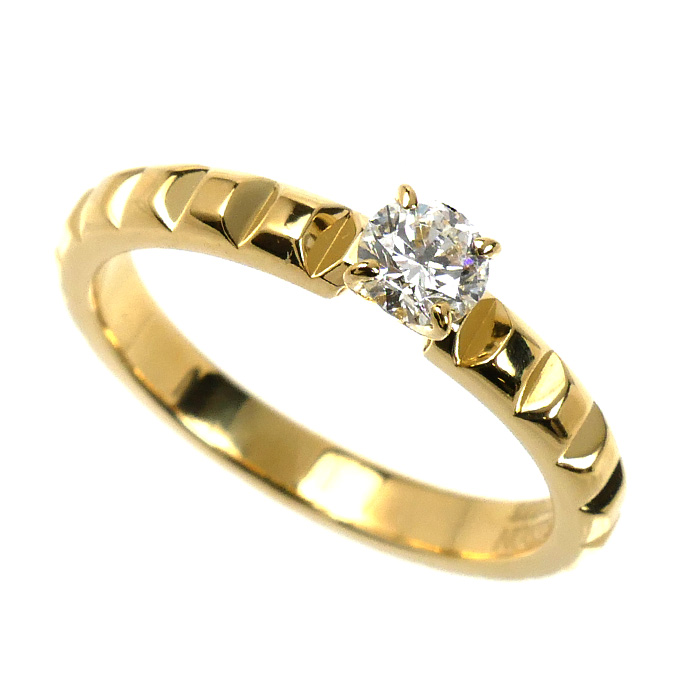 Boucheron ブシュロン K18YG イエローゴールド クルドパリ ソリテール ダイヤ リング・指輪 JSL00032 ダイヤモンド0.23ct 11号 51 3.5g レディース【中古】【美品】
