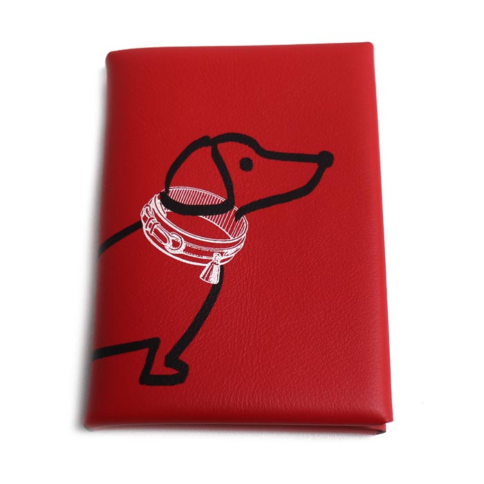 HERMES エルメス カルヴィ デュオ スイフト  コインケース ルージュトマト ダックスフンド 犬 K刻印（2025） レディース【中古】【極美品】