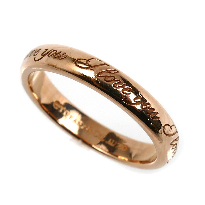 TIFFANY&Co. ティファニー K18PG ピンクゴールド ノーツ アイラブユー リング・指輪 7.5号 2.9g レディース【中古】