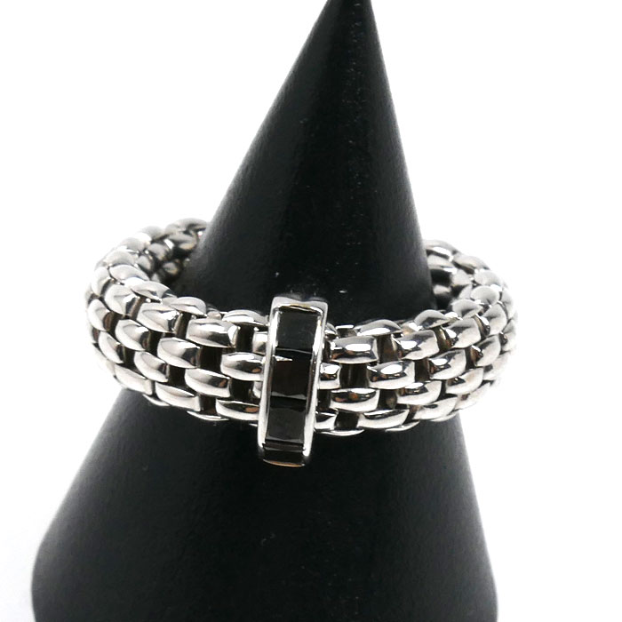 フォッぺ K18WG ホワイトゴールド Flex’it VENDOME  リング・指輪 58402AX_BN_B_XBX_00L ブラックダイヤモンド0.56ct 7.8g フリーサイズ(L) ユニセックス【中古】【美品】