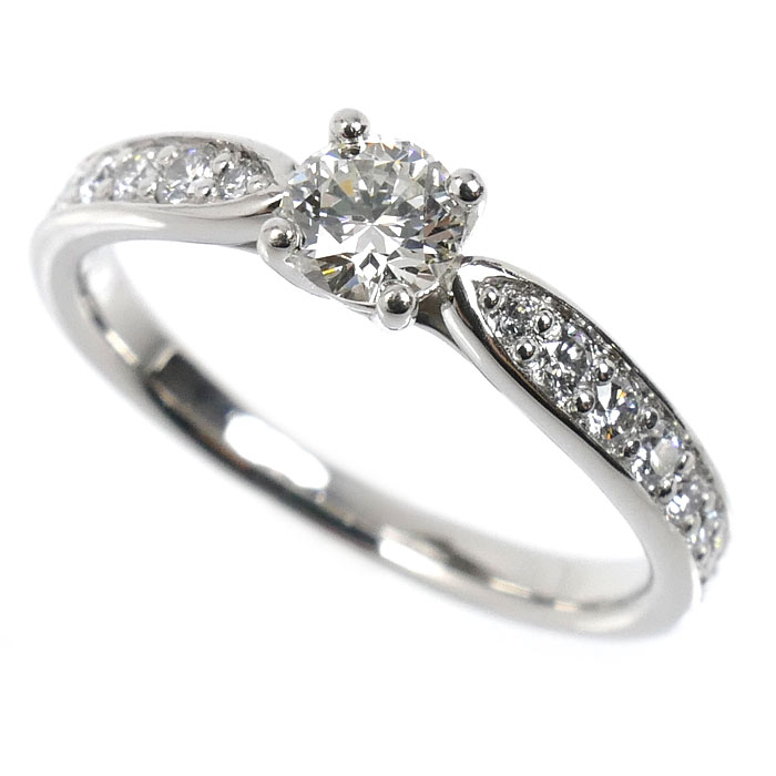 TIFFANY&Co. ティファニー Pt950プラチナ ハーモニー ハーフサークル リング・指輪 ダイヤモンド0.23ct 8号 3.2g レディース【中古】