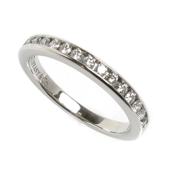 TIFFANY&Co. ティファニー Pt950プラチナ ハーフサークル チャネルセッティング リング・指輪 ダイヤモンド 10号 4.0g レディース【中古】【美品】