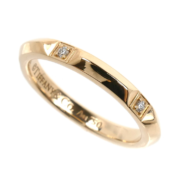 TIFFANY&Co. ティファニー K18PG ピンクゴールド トゥルーバンド ダイヤ リング・指輪 67134176 ダイヤモンド 9号 2.9g レディース【中古】【美品】