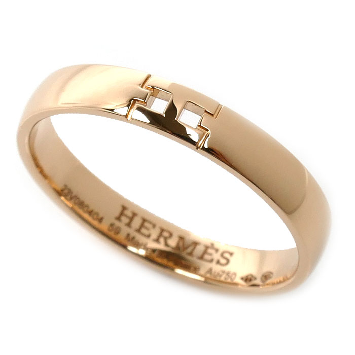 HERMES エルメス K18PG ピンクゴールド ヘラクレス リング・指輪 H119851B 00059 18.5号 59 3.7g レディース【中古】【美品】