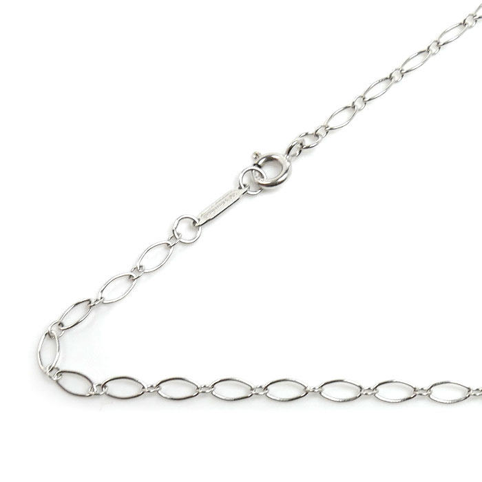 TIFFANY&Co. ティファニー K18WG ホワイトゴールド オーバルリンク ネックレス 3.0g 45cm レディース【中古】