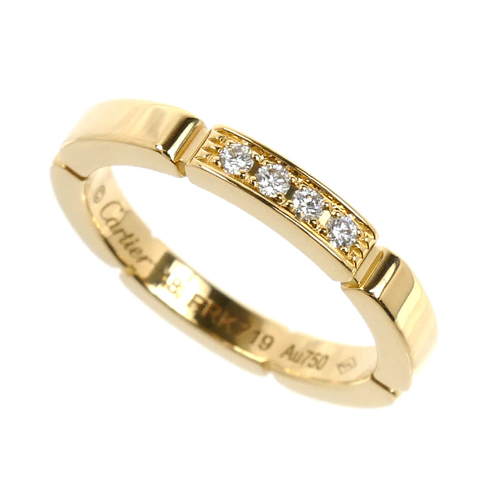 CARTIER カルティエ K18YG イエローゴールド マイヨンパンテール 4Pダイヤ リング・指輪 B4080348 ダイヤモンド 8号 48 3.7g レディース【中古】【美品】