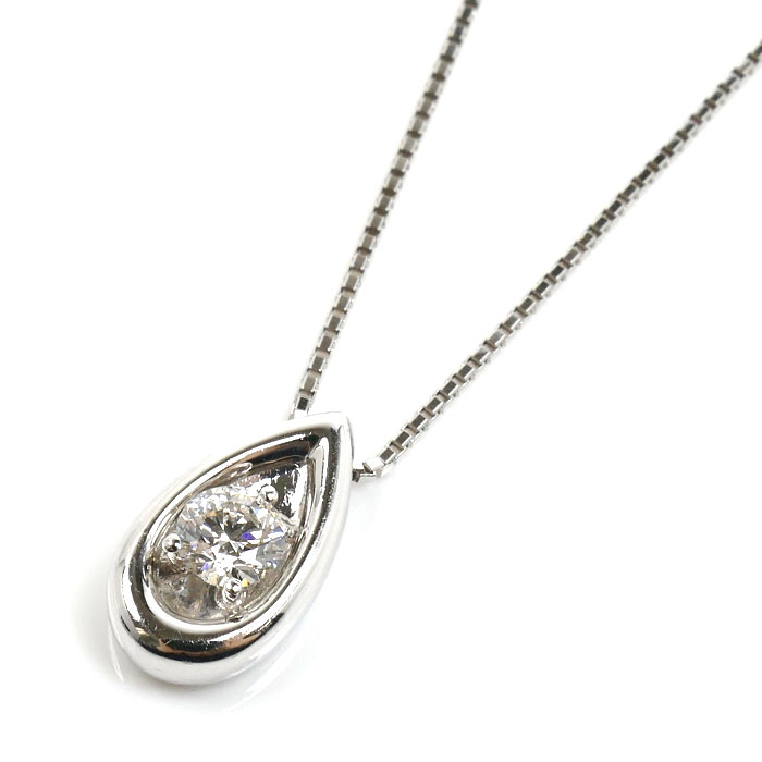 TASAKI タサキ K18WG ホワイトゴールド ネックレス ダイヤモンド0.24ct 3.6g ～45cm フリーチェーン レディース【中古】【美品】