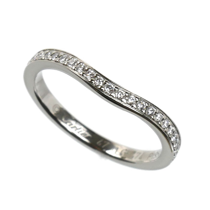 CARTIER カルティエ Pt950プラチナ バレリーナ カーブ ハーフエタニティ リング・指輪 B4093047 ダイヤモンド 7号 47 2.7g レディース【中古】【美品】