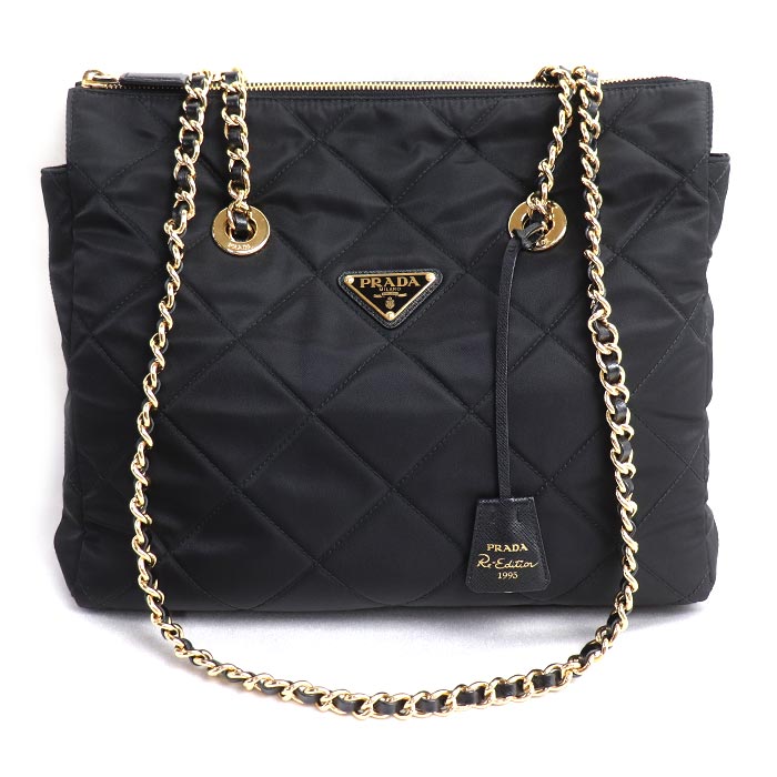PRADA プラダ Re-Edition 1995 チェーンショルダー ショルダーバッグ ブラック 1BG529 V COO 2AOS F0002 レディース【中古】【美品】