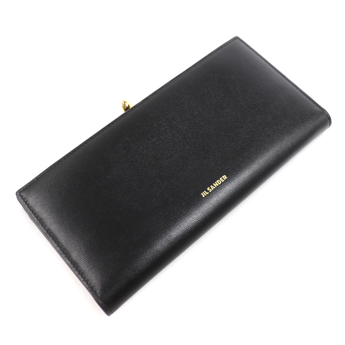 JIL SANDER ジルサンダー GOJI PURSE MD 長財布 ブラック J07UI0014-P4840-001 小銭入れ付き がま口 レディース【中古】【美品】