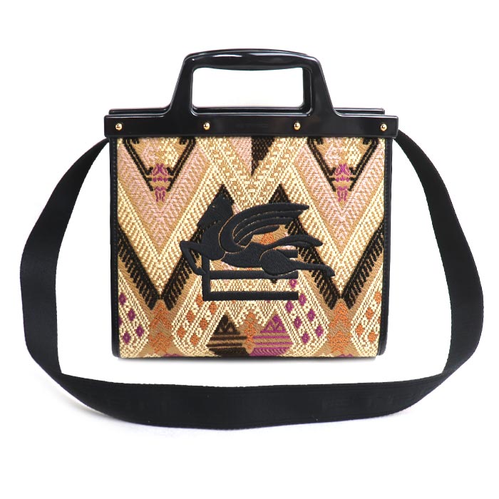 ETRO エトロ ジャガード ラブトロッター 2Wayショルダーバッグ マルチカラー 1P023 レディース【中古】