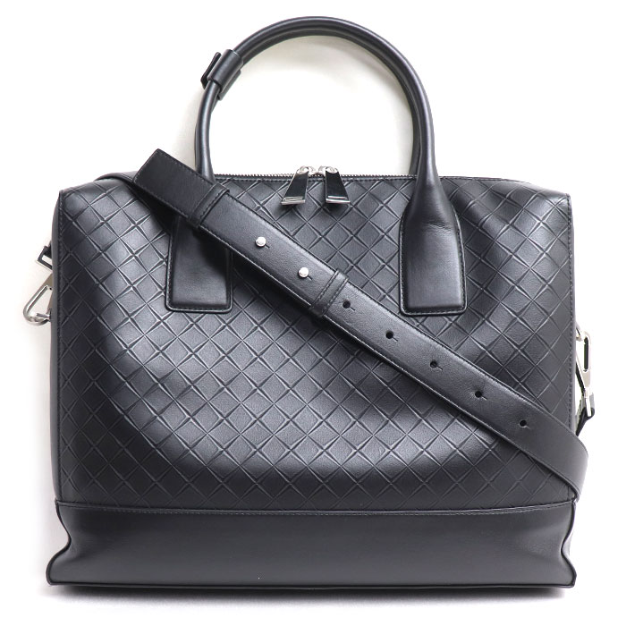 BOTTEGAVENETA ボッテガヴェネタ エンボス ビジネスバッグ ブラック 618609 VCRE2 8803 ブリーフケース メンズ【中古】