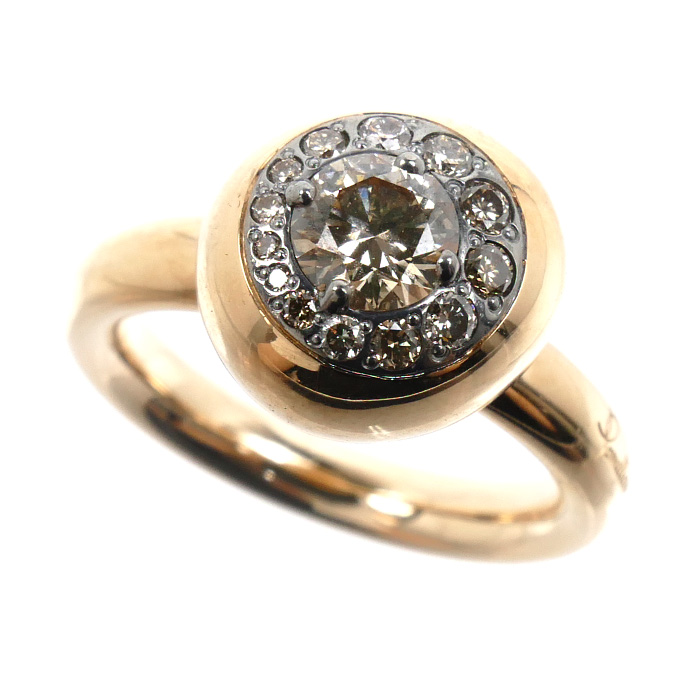Pomellato ポメラート K18PG ピンクゴールド ヌヴォラ リング・指輪 ダイヤモンド0.55ct 15号 11.9g レディース【中古】【美品】